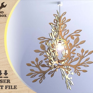 Lampa kwiatowa - pliki cięte laserowo. Szablony cyfrowe | cyfrowy wzór do cięcia drewna | pliki laserowe SVG CDR Ai DXF | zestawy do płyt mdf i sklejki