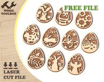 Easter Eggs - Laser Cut File Easter wooden eggs SVG DXF / Easter decorating / Laser File and CNC router / vector plan for Happy Easter