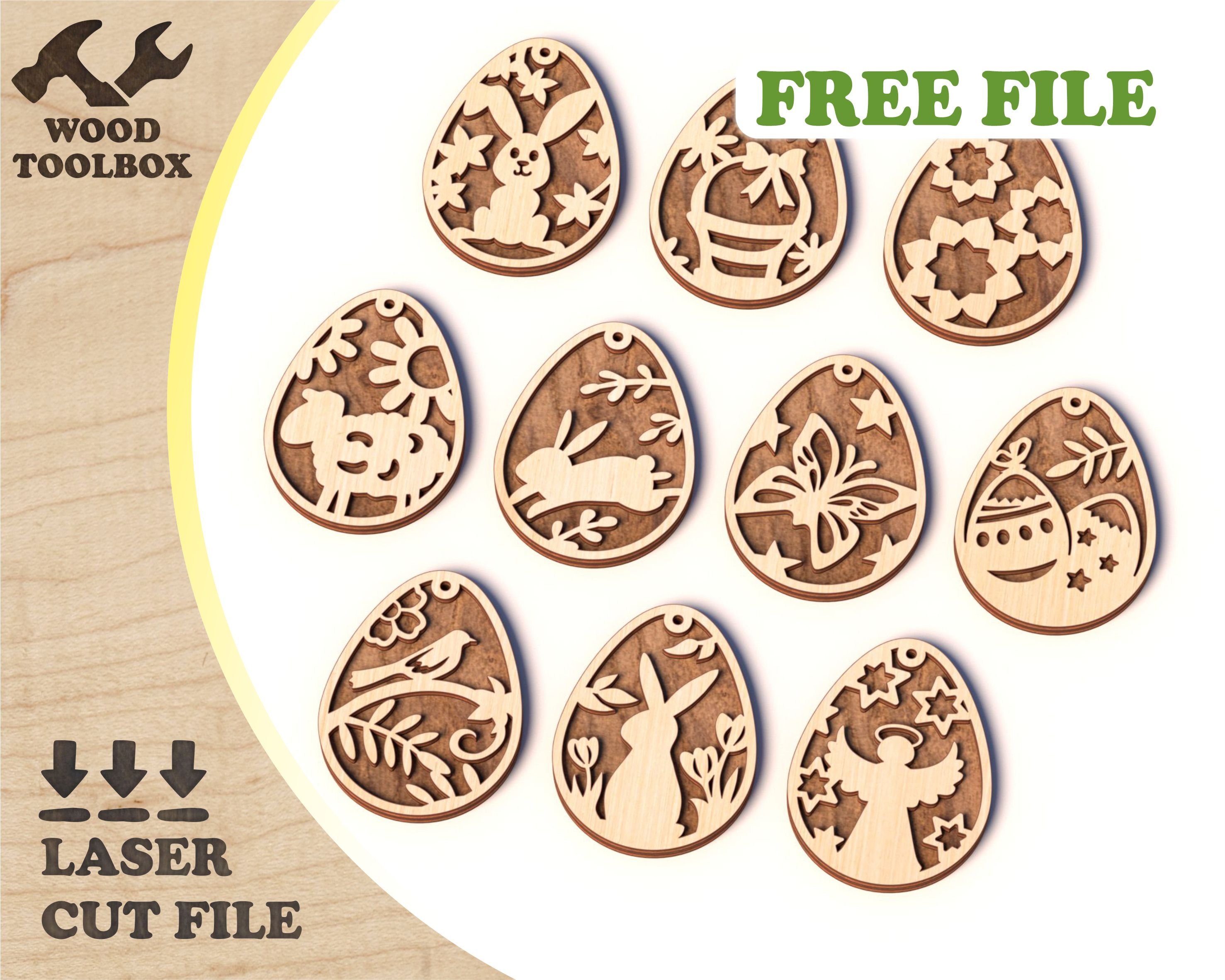 Easter Eggs - Laser Cut File Easter Wooden Eggs SVG DXF / Easter ...