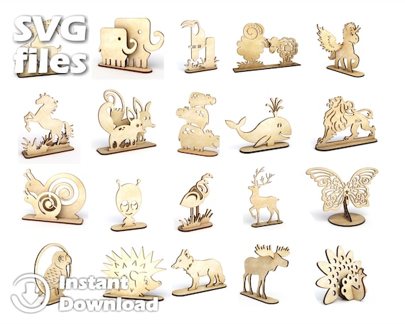 Animal Figures Laser Cut Files. Animal for Self-assembly - Etsy