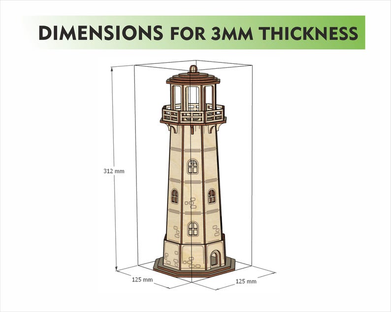 Lantern Lighthouse Laser Cut File, 3d Lighthouse Decor Template, SVG ...