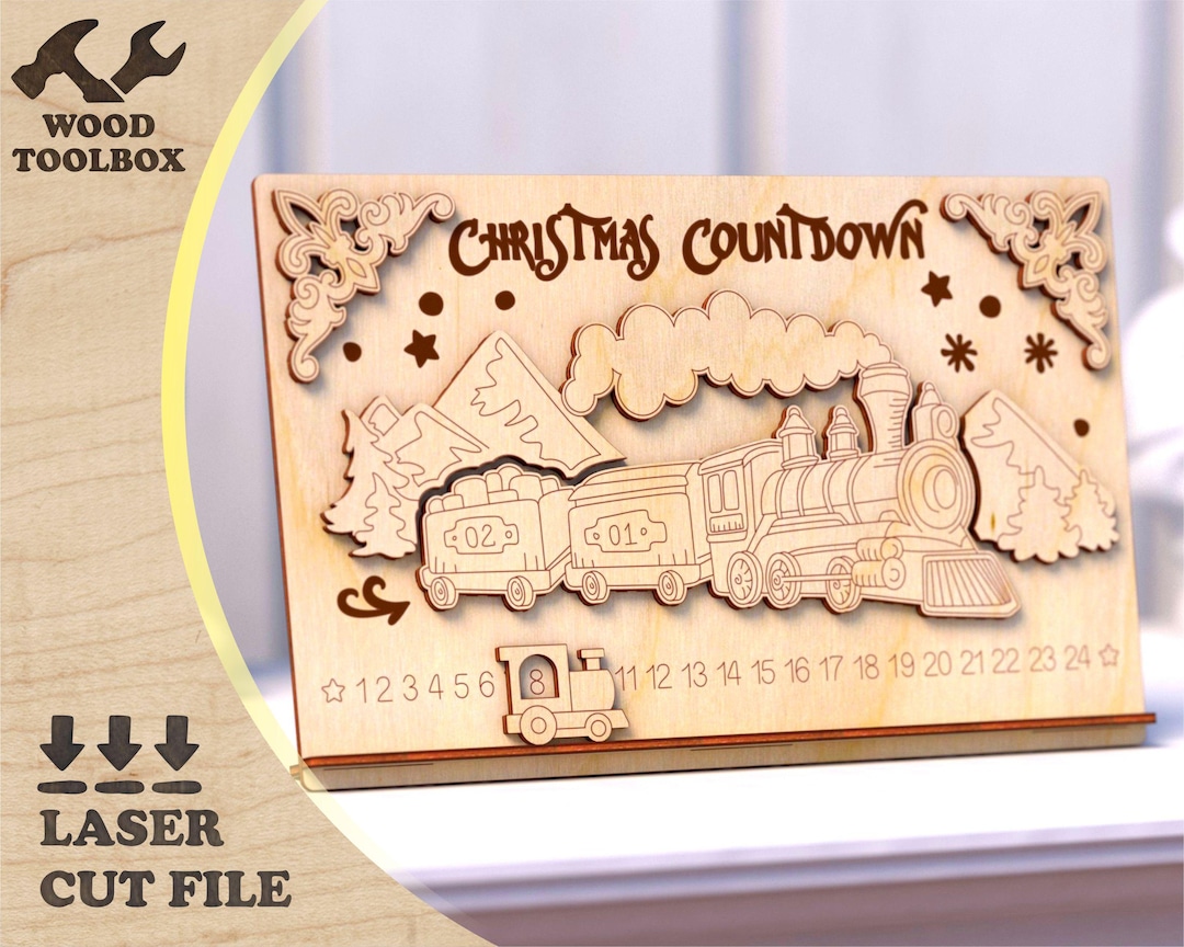 Christmas Train Countdown SVG – Laser Cut Advent Calendar for Kids ...