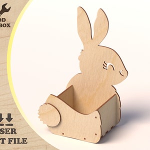 Osterhase - Lasercut-Dateien. Hase steht. Ostern Design Laserschnittmuster. Ostern Vorlage für CNC-Laserfräsmaschinen in den Formaten DXF SVG