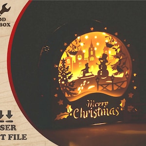 Urlaub 3D SVG Schnitt Datei | Nikolaus Schlitten & Rentier | Laser Cut Vorlage | Weihnachten Holz Dekor | Believe Zeichen DIY Handwerk