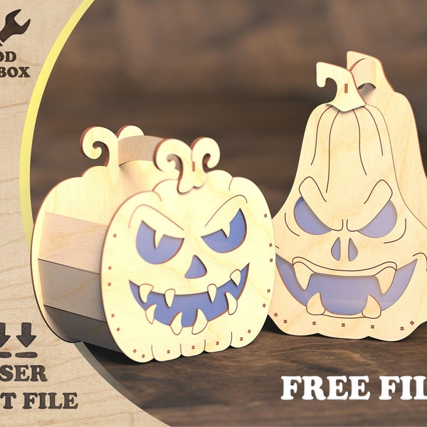 Halloween Baskets - laser cut files. Gift box for sweets. DXF pattern for Halloween. SVG CDR vector plan for cnc. Laser templates  for mdf