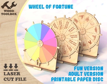 Wheel of Fortune / for Adult - 18+ / files for laser cutting and engraving - svg cdr pdf ai formats