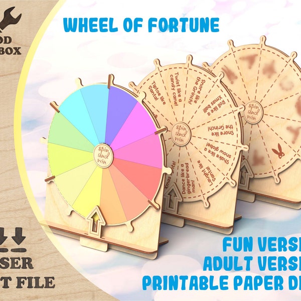 Wheel of Fortune / for Adult - 18+ / files for laser cutting and engraving - svg cdr pdf ai formats