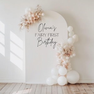 Custom Name Fairy First Birthday Decal | Custom Decal for Birthday Party Backdrop | Any Font or Color | Removable Decal