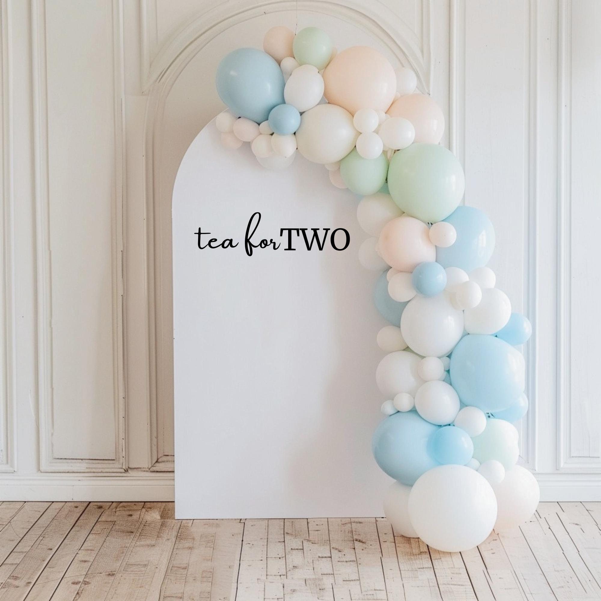 Tea for TWO | Custom Decal for 2nd Birthday Party Backdrop | Any Font ...
