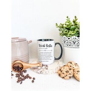 Work bestie // office coworker // coffee mug // coffee cup // gift for coworker // funny coffee mug