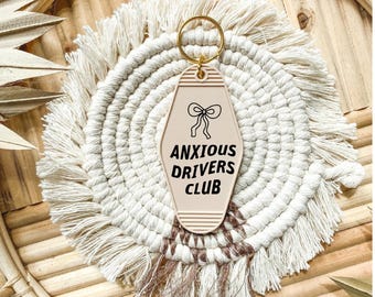 Motel keychain // retro keychain // motel key tag // vintage motel keychain // funny keychain // anxious drivers club