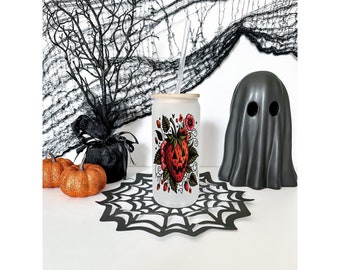Halloween coffee cup // Halloween iced coffee cup // summerween cup // strawberry pumpkin // spooky strawberry // Halloween cup