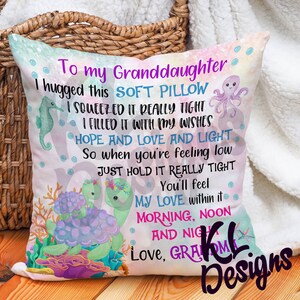 Almohada para mi nieta, almohada linda de tortugas, abuela y niños, archivos digitales de sublimación png