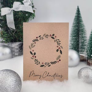 Douce carte de Noël à écrire sur soi - Couronne de l'Avent au format portrait