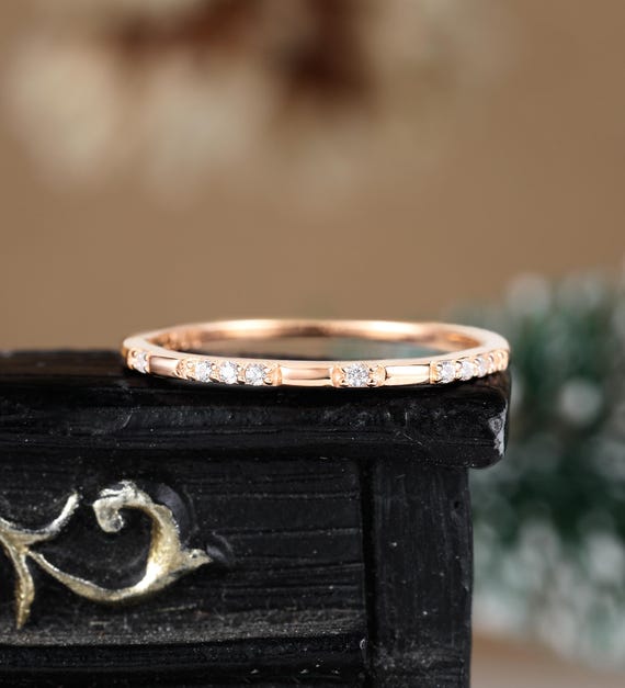 Gold moissanite ring/ ヴィンテージゴールド指輪14K モアッサナイト 