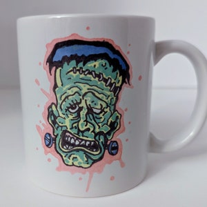 Frankenstein and Skull Coffee Mug