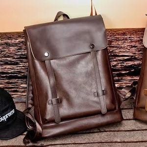College Backpack Rucksack,Vintage Leather Backpack,Leather Backpack for Men,Handmade Leather Backpack School,School Office Leather Backpack