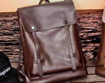 College Backpack Rucksack,Vintage Leather Backpack,Leather Backpack for Men,Handmade Leather Backpack School,School Office Leather Backpack