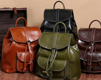 Large Capacity Backpack, Minimalist Leather Backpack, Business Leather Backpack,Aesthetic Leather Backpack Women,College Bag,Original Design
