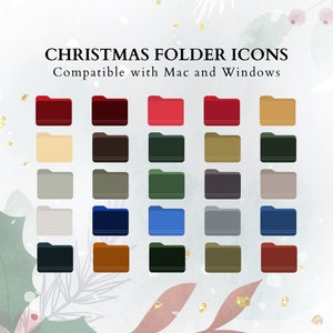 Vintage Christmas Folder Icons, Cute Folders, Macbook Folder Icons, Desktop Folders, Aesthetic Desktop Icons, Mac Icons, Digital Downloads