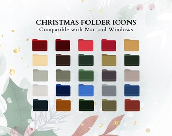 Vintage Christmas Folder Icons, Cute Folders, Macbook Folder Icons, Desktop Folders, Aesthetic Desktop Icons, Mac Icons, Digital Downloads