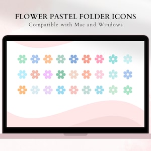Pastel Floral Macbook Folder Icons, Bundle Pack Pastel folder Icons set, Cute Digital Folders, Desktop Icons, Aesthetic Desktop Icons