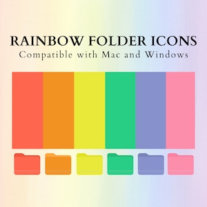 Pastel Rainbow MacBook Folder Icons set, Desktop Folder Icons, Cute Desktop Folders, Aesthetic Desktop Icons, Mac Folder Icons Downloads