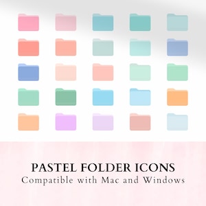 Pastel Macbook Folder Icons, Bundle Pack Pastel folder Icons set, Cute Folders, Digital Downloads, Desktop Icons, Aesthetic Desktop Icons
