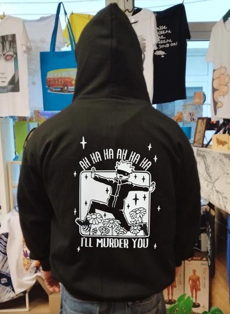 Anime Hoodie Vintage, Anime Lover Gift, Anime Lover Sweatshirt, Gift for Him, Anime Lover Cardigan with Zipper image 3