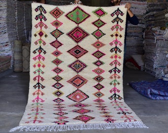 Rugs for living room, Costum Moroccan Colorful Rug, Authentic Moroccan rug, Berber Carpet, Genuine Wool rug, Handmade rug, Boujaad Rug