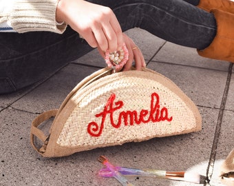 Bolso clutch - Bolsa de regalo perfecta para dama de honor - Bolsas cosméticas personalizadas - Bolsas cosméticas de arpillera personalizadas para regalos de fiesta nupcial - embrague de novia