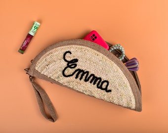 Embrague de dama de honor, bolsa de maquillaje personalizada, regalo de fiesta de boda, bolsa de artículos de tocador, bolso de novia, bolsa de cosméticos personalizada, organizador de maquillaje personalizado