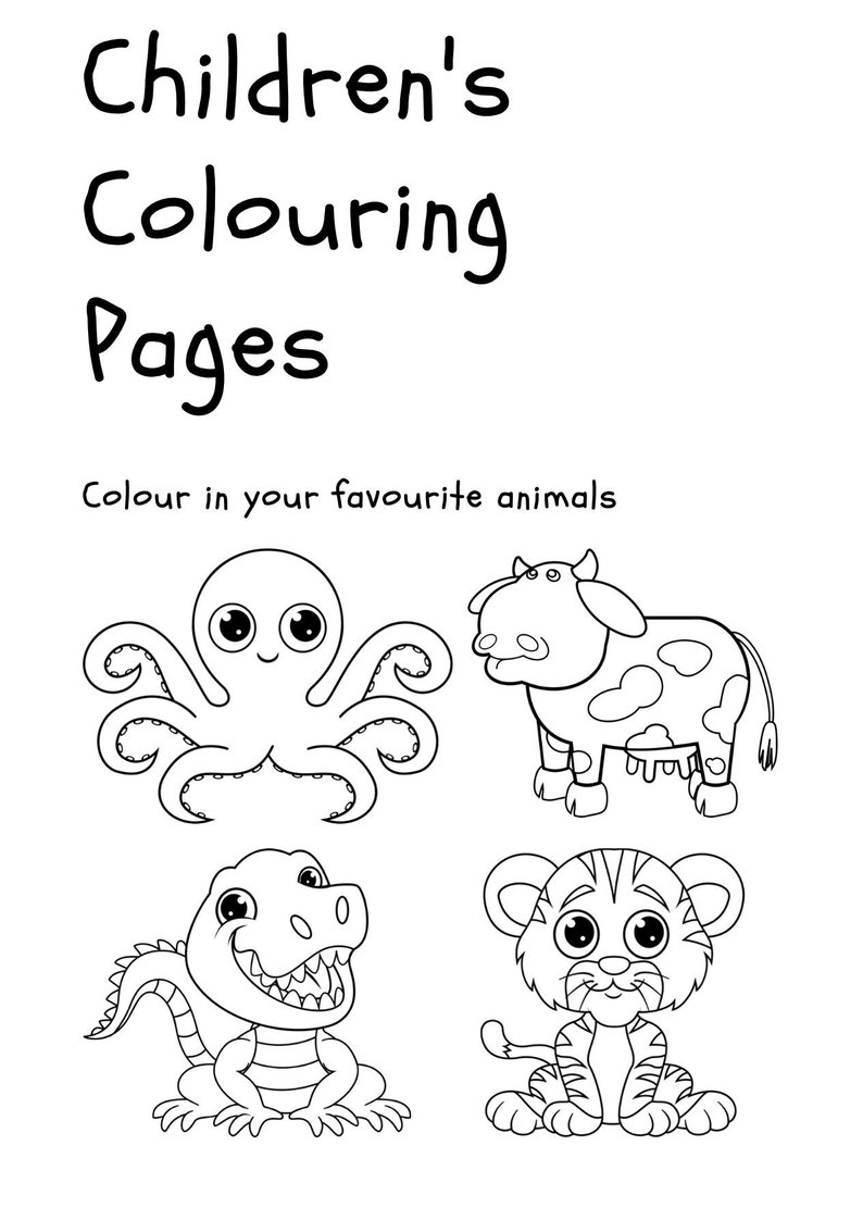 30 Animal Colouring Pages for All Ages Etsy