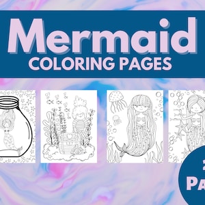 Mermaid Coloring Pages for Kids - 23 Seiten Meerjungfrau alle Körpertypen für Mädchen und Jungen