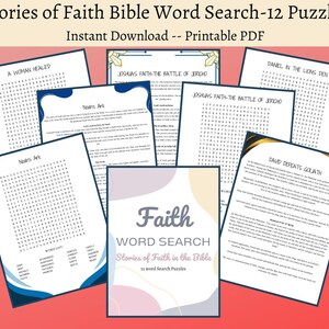 Bible Word Search - Stories of Faith, Bible Puzzles, Christian Printable, Devotional