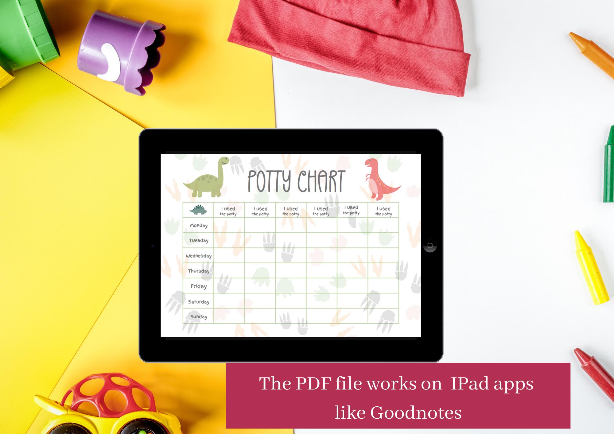 Dinosaur Potty Training Chart for Toddlers (PDF Printable) - Etsy