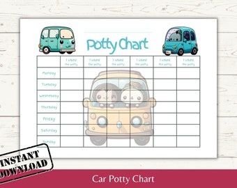 Cars Potty Training Chart for Boys: Vehicle Tracker (PDF)