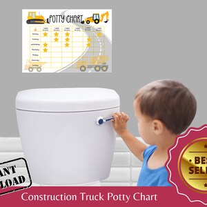 Construction Trucks Potty Training Chart: Toddler Reward Tracker (PDF)
