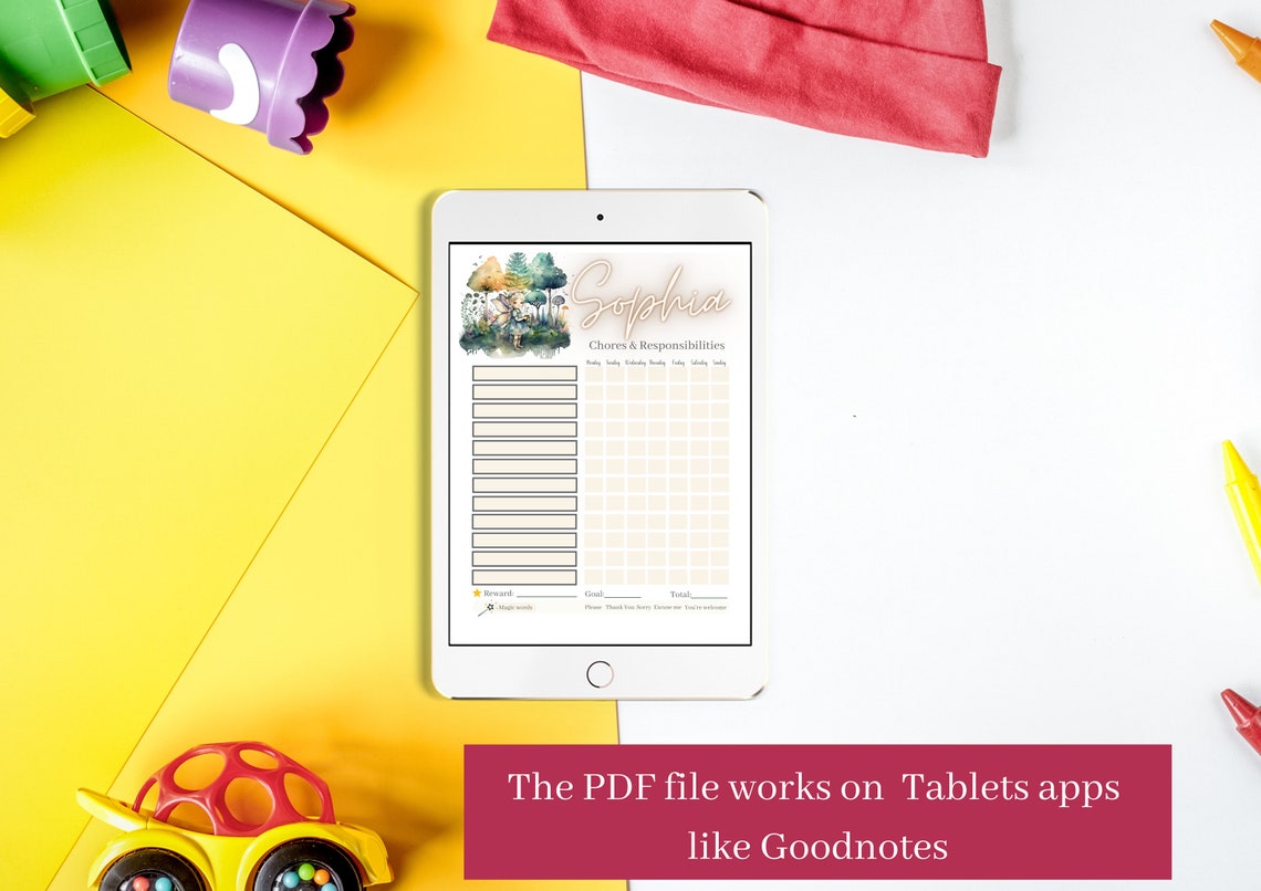 Curated visual reference: Fresh Look at Fairy Personalized Chore Chart Printable For Girls Encourage