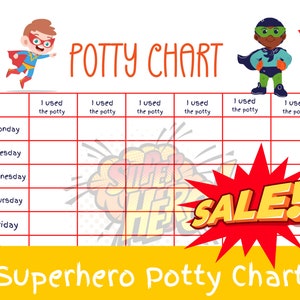 Superheroes Potty Training Chart Printable, potty training tracker. Toilet training chart, PDF 8.5&quot;x11&quot; digital. Potty Journal.  Toddlers