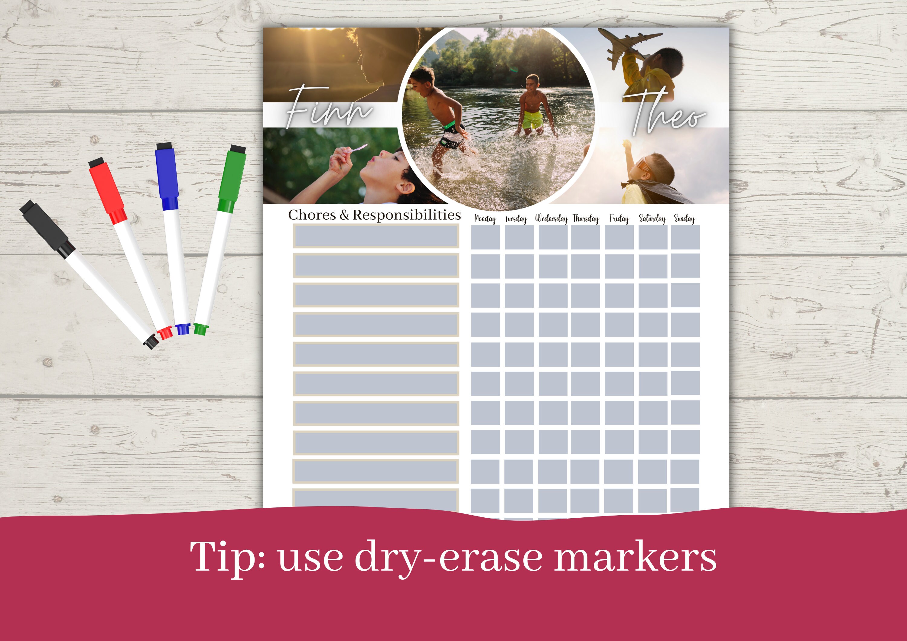 Fun Personalized Chore Chart Printable for Kids Encourage ...
