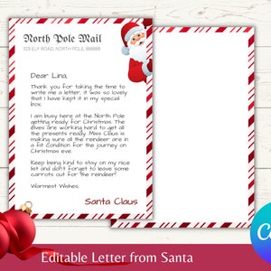 Plantillas Canva de Cartas de Papá Noel para Navidad en el Polo Norte