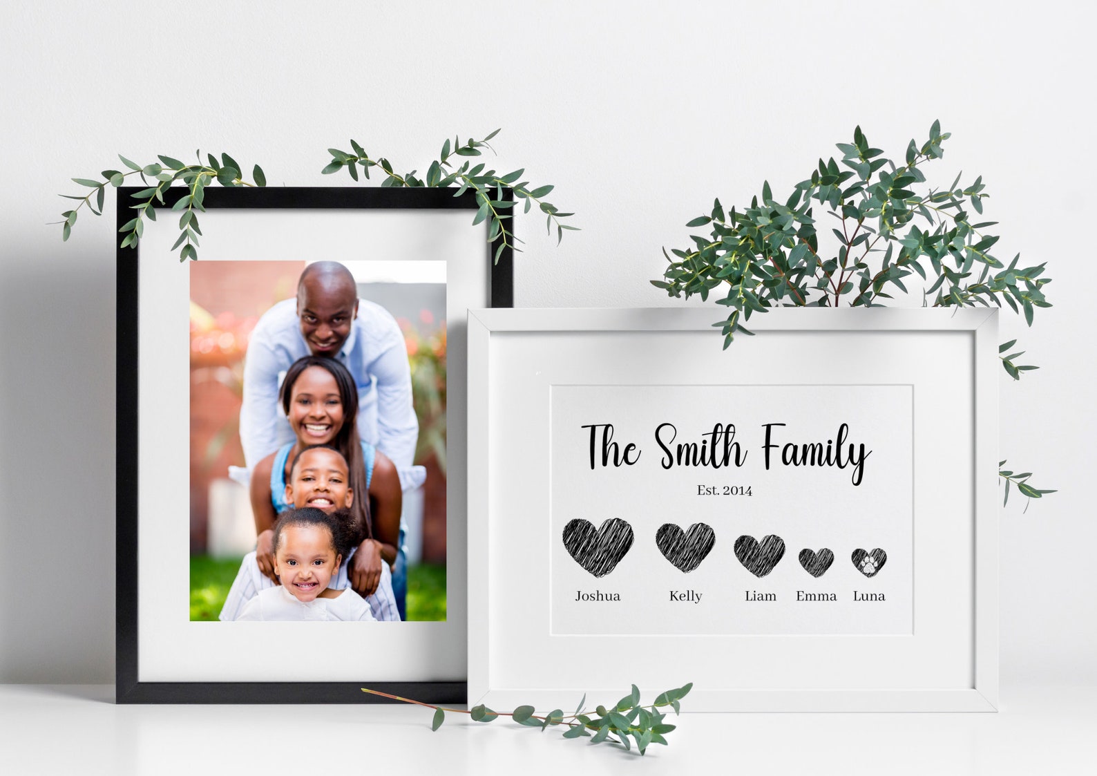 Custom Family Print Wall Art Personalized Family Gift Minimalist Decor ...