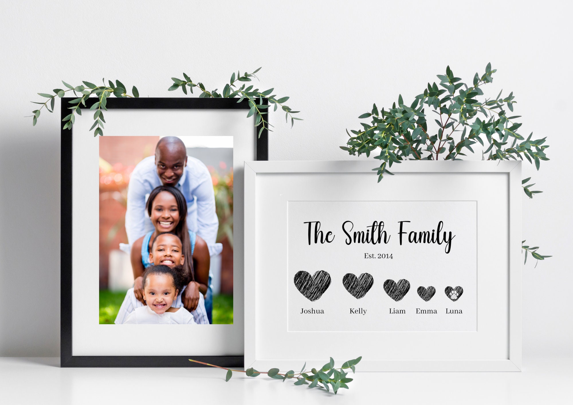 Custom Family Print Wall Art Personalized Family Gift Minimalist Decor ...