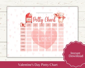 Valentine's Day Potty Training Chart: Fun Reward Tracker (PDF)