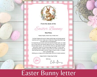 Editable Letter From Easter Bunny, Easter Printable, Pink Printable Easter Bunny, Digital download