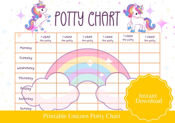 Potty Training Chart Kid Reward Jar Instant Download Toilet 