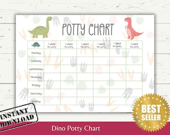 Dinosaur Potty Training Chart for Toddlers (PDF Printable)
