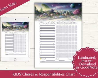 Personalized Planets Chore Chart for Kids (PDF or Laminated)