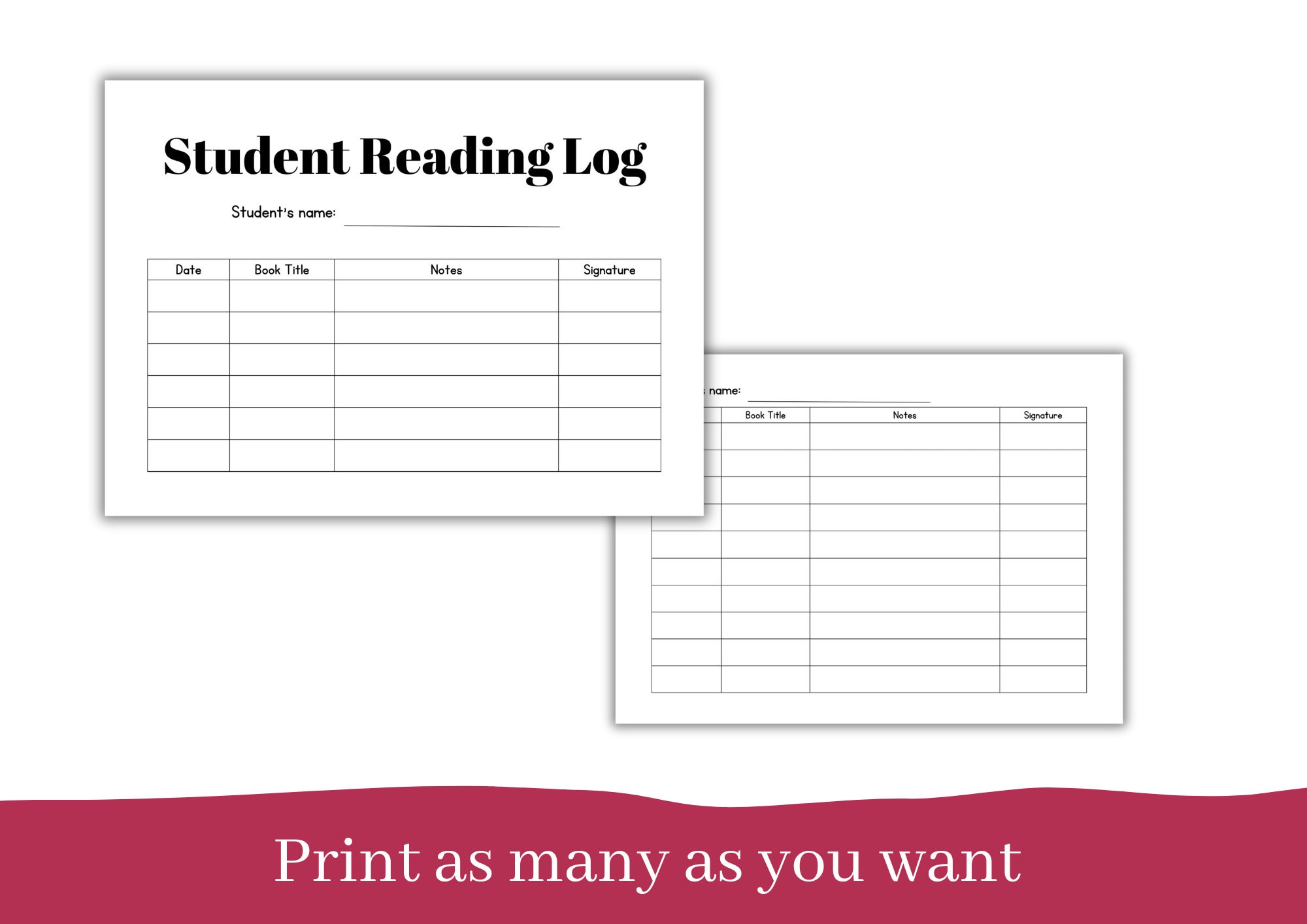 Student Reading Log